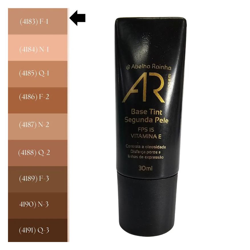Abelha Rainha Base Tint Segunda Pele Bege Claro F-1 Fps 15 Ar Maquiagem 30ml