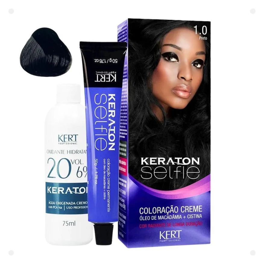 Kert Coloração Creme Keraton Selfie 1.0 Preto