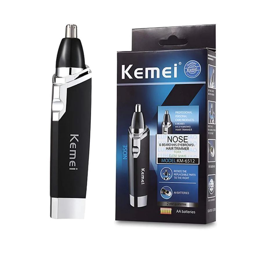 Kemei Maquina Removedora de Pelos Ouvido Nariz e Sobrancelha Mini Aparador Profissional