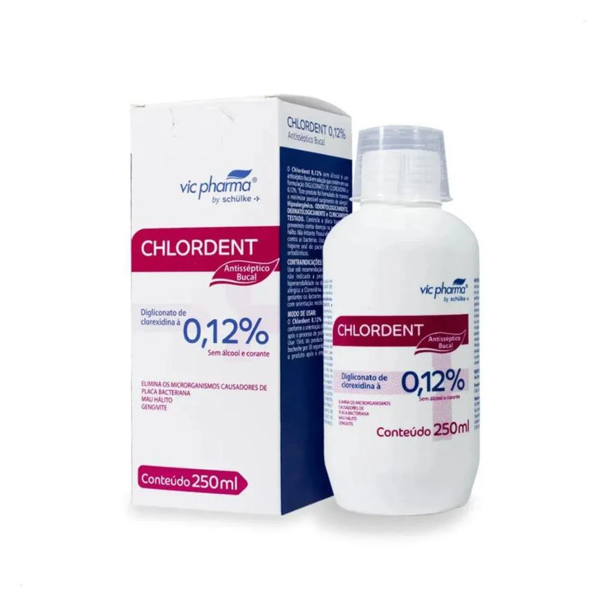 Enxaguante Bucal Antisséptico Chlordent 0,12% 250ml da Vic Pharma