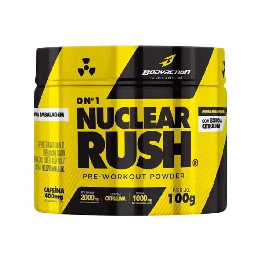 Body Action NUCLEAR RUSH PRé-TREINO (100g) - SABOR: MORANGO