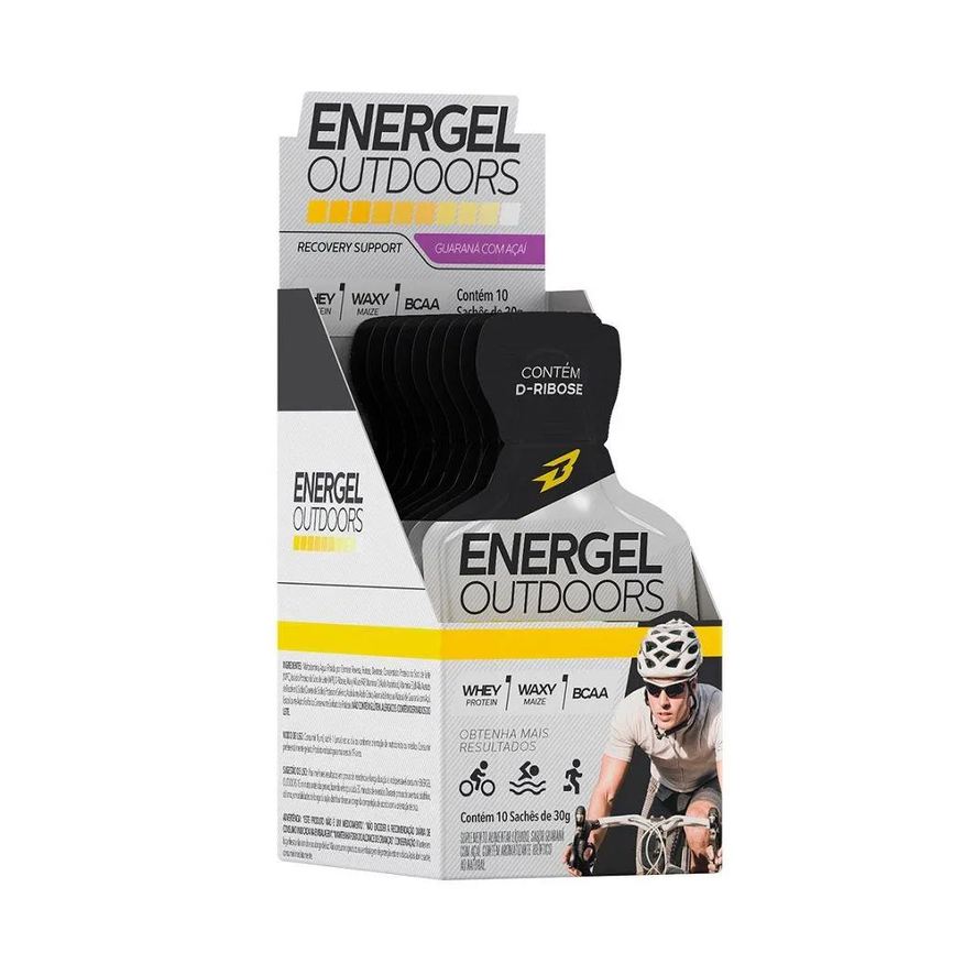 Body Action Energel Outdoors Caixa com 10 Sachês (300g) - Sabor: Guaraná C/ Açaí