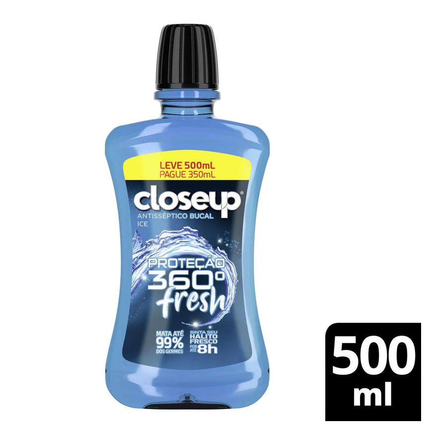 Closeup Enxaguante Bucal Ice com Álcool Proteção 360° Fresh 500ml