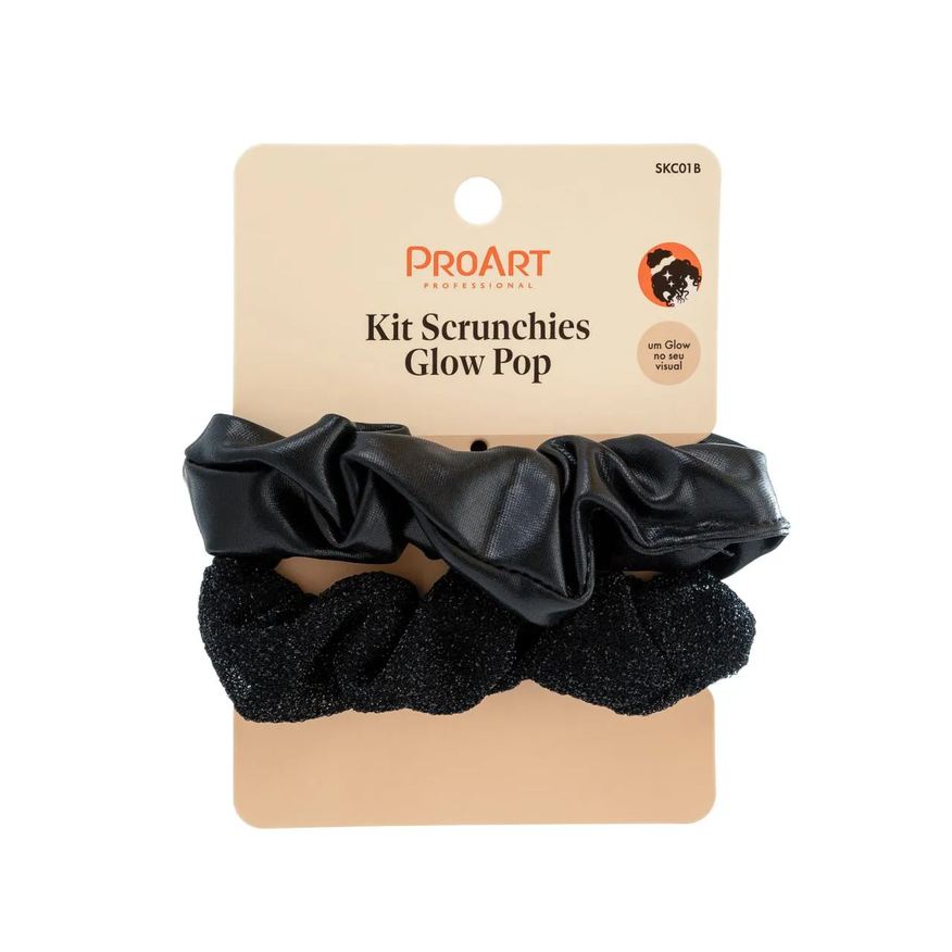 Proart Kit de Scrunchie Glow Pop 2 Peças - Preto