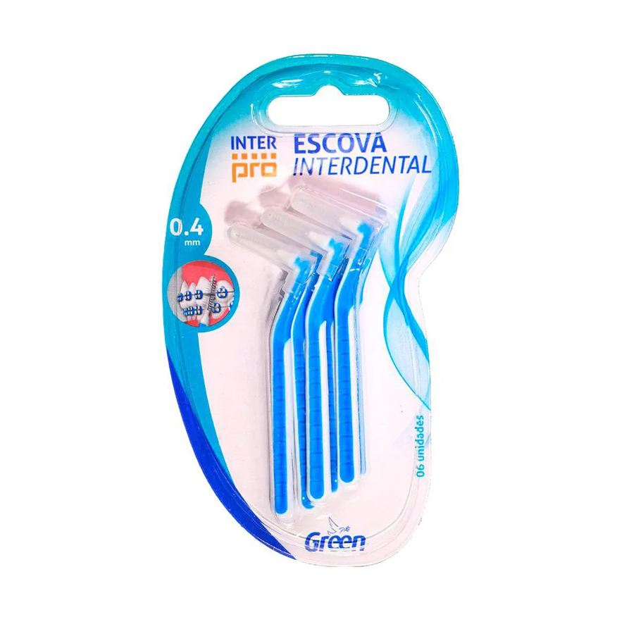 Interdental Escova Inter Pro 0.4mm - 6 unidades - Green