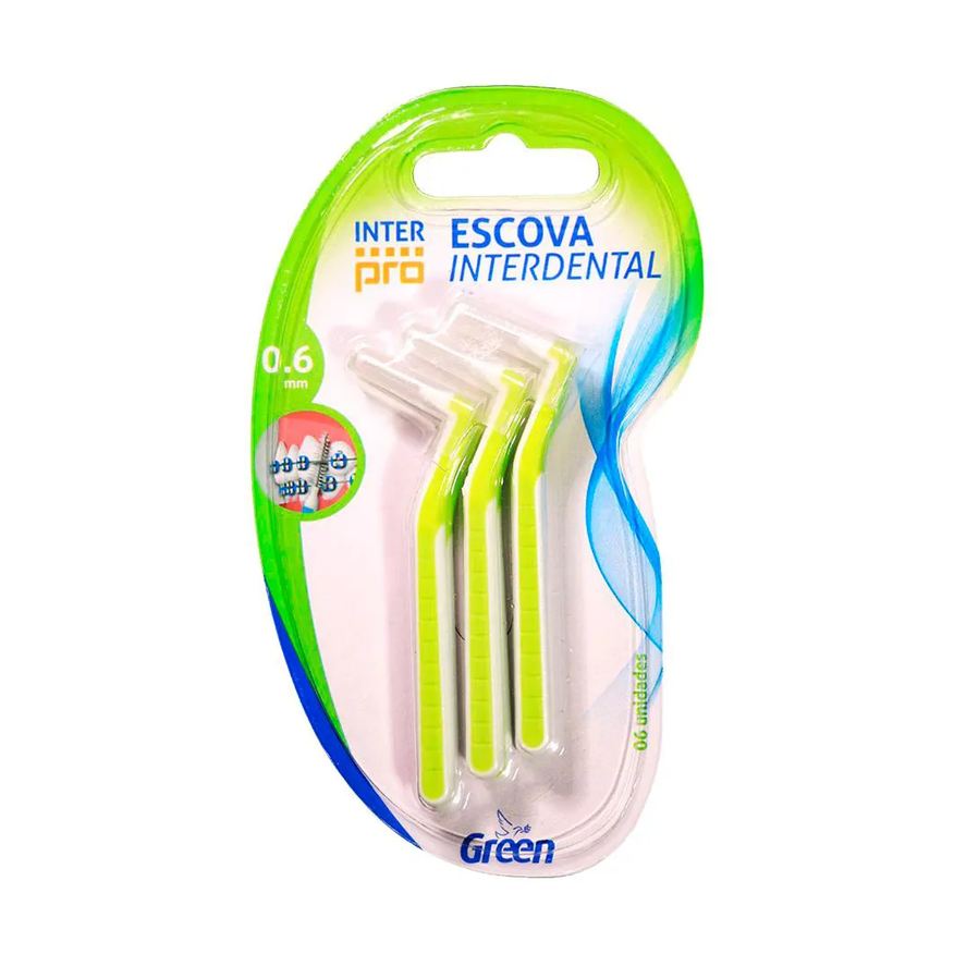 Interdental Escova Inter Pro 0.6mm - 6 unidades - Green