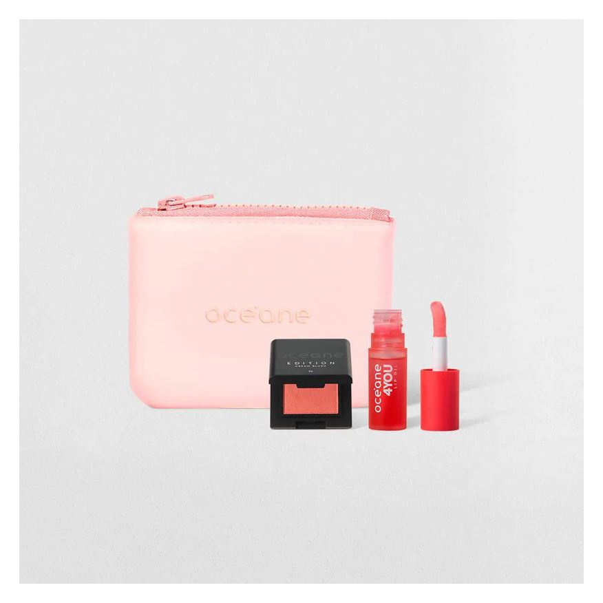 Océane Kit Mini Lip Oil + Mini Blush Cremoso + Mini Daily Makeup (3 Produtos)