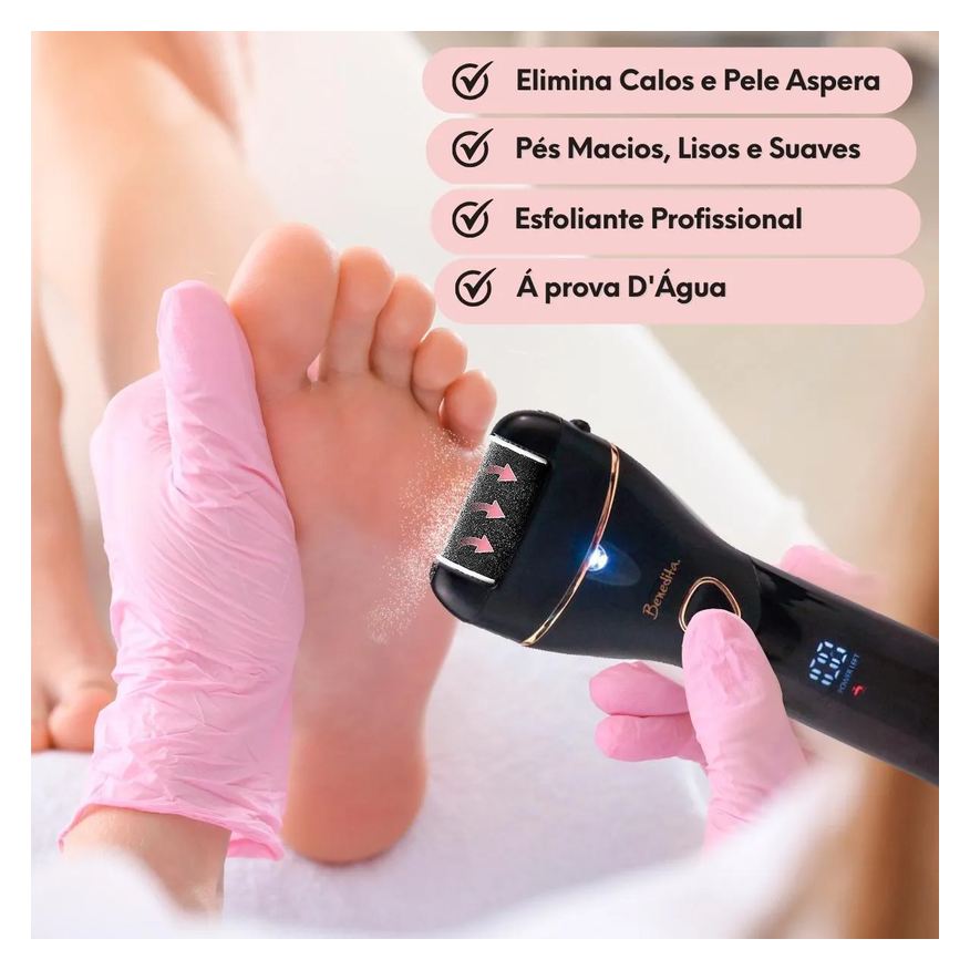 Elétrica Lixa Esfoliador Pés Recarregável Removedor de Calos + Creme Hidratante