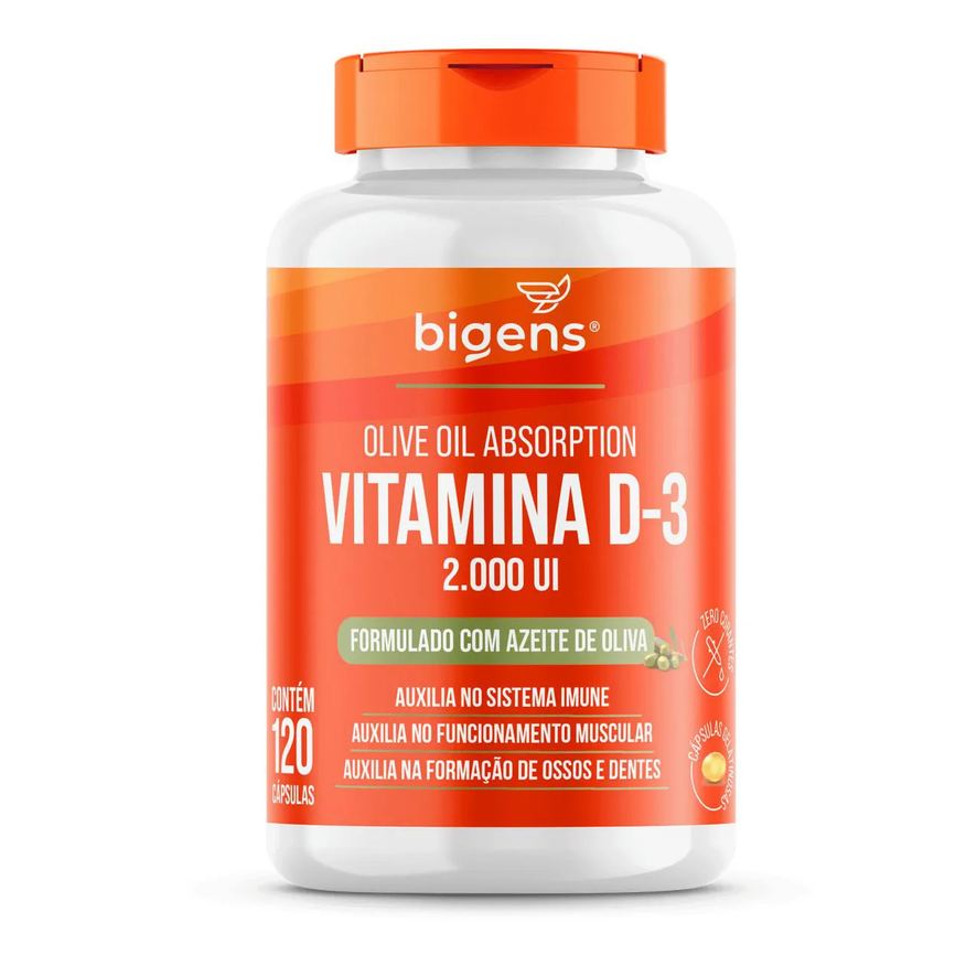Biogens Bigens Vitamina D3 2000ui Óleo de Oliva 120 Cápsulas