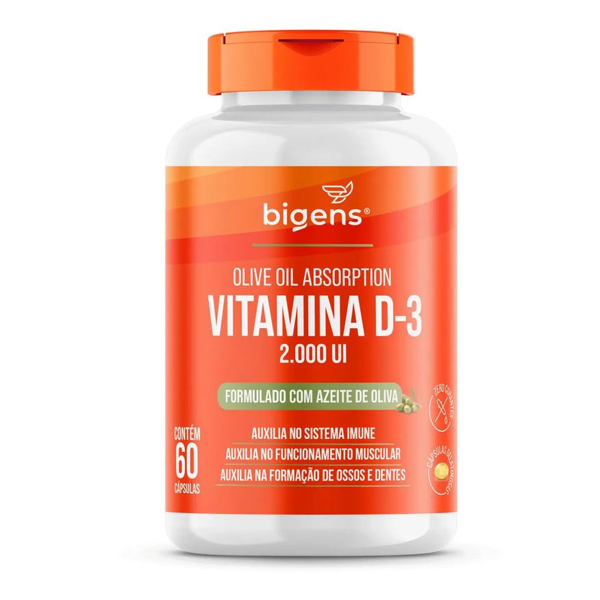 Biogens Bigens Vitamina D3 2000ui Óleo de Oliva 60 Cápsulas