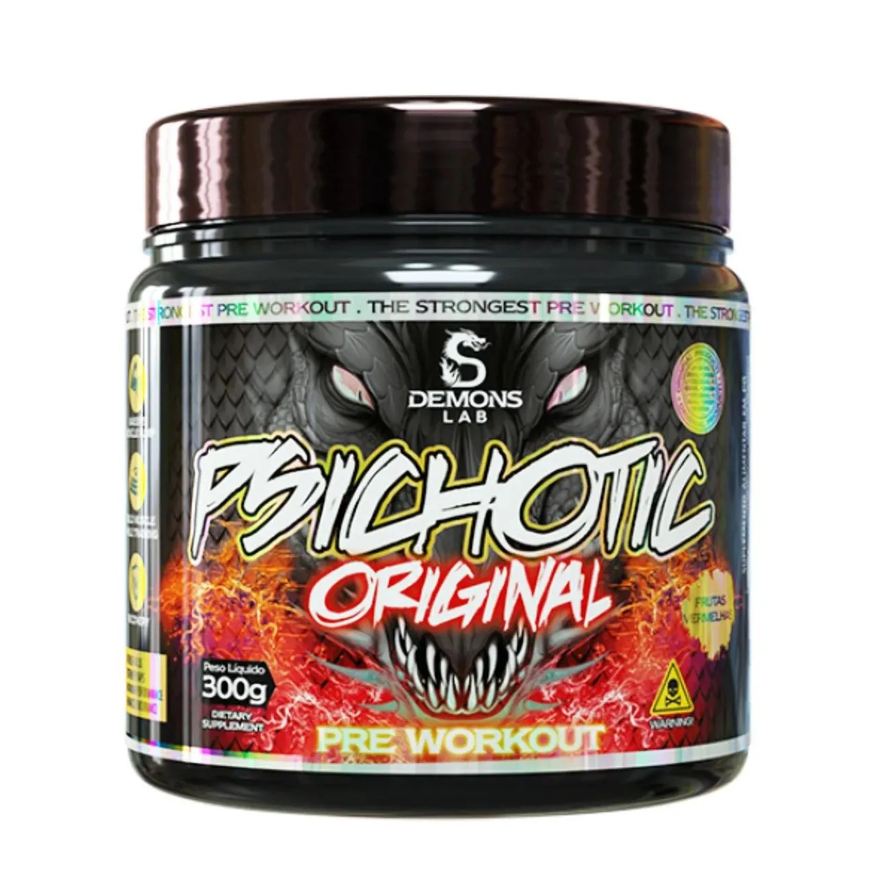 Demons Lab Pre Treino Psichotic Original Frutas Vermelhas 300g