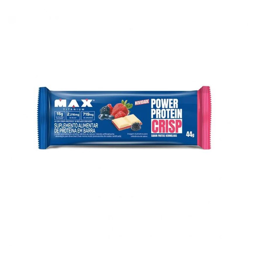 Max Titanium Power Protein Crisp Bar (44g) - Sabor: Frutas Vermelhas