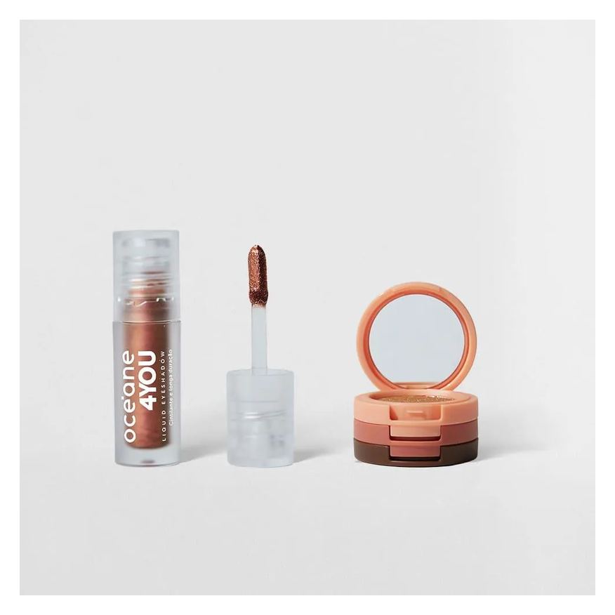 Océane Kit Trio de Sombras Cooper Shine + Sombra Liquida Oasis 4you (2 Produtos)