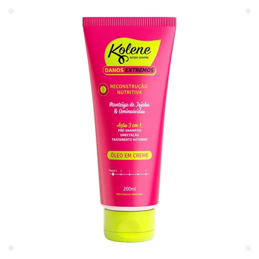 Kolene Óleo em Creme Danos Extremos Reconstrução Nutritiva 200ml
