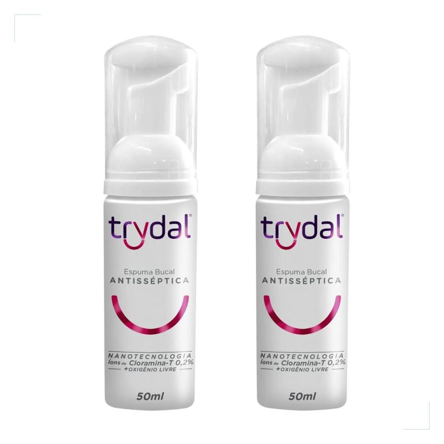 Trydal Kit Espuma Duo Antisséptico Uso Diário Sem Enxague Bolsa Viagem Necessaire Mochila