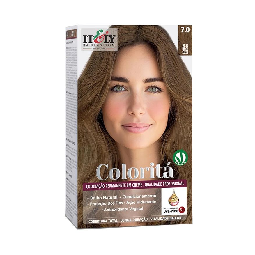 Itely Coloração em Creme Coloritá 1 Unidade - 7.0 Louro Médio