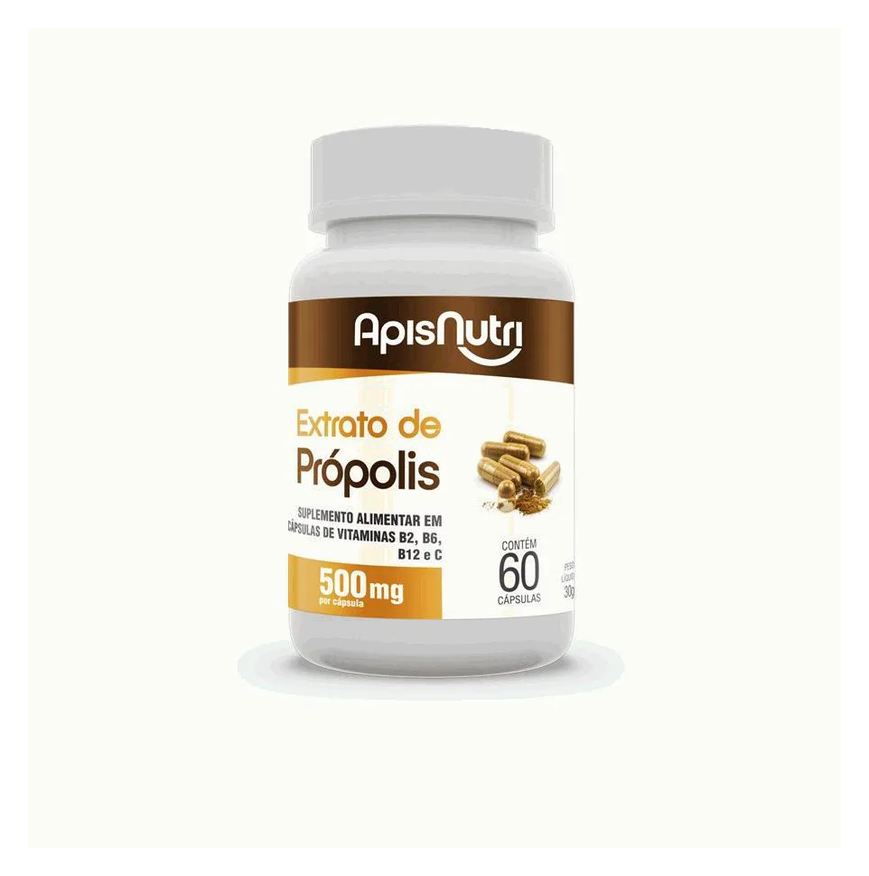 Apisnutri Extrato de Própolis - 500mg (60 Cápsulas) - Padrão: Único