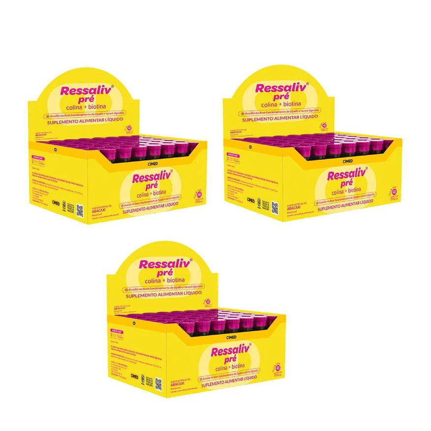 Cimed Kit 03 Ressaliv Pré Sabor Abacaxi com 48 Flaconetes