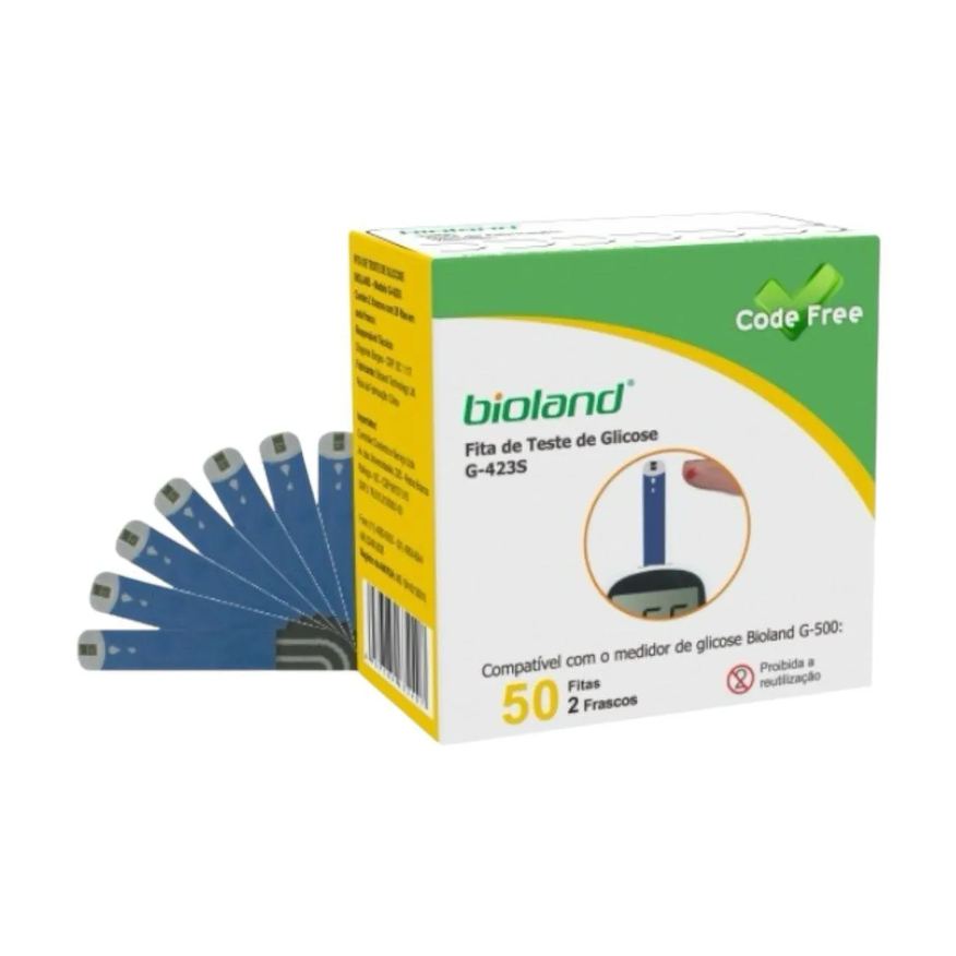 Bioland Fita Medição de Glicose G423s 50 Fitas