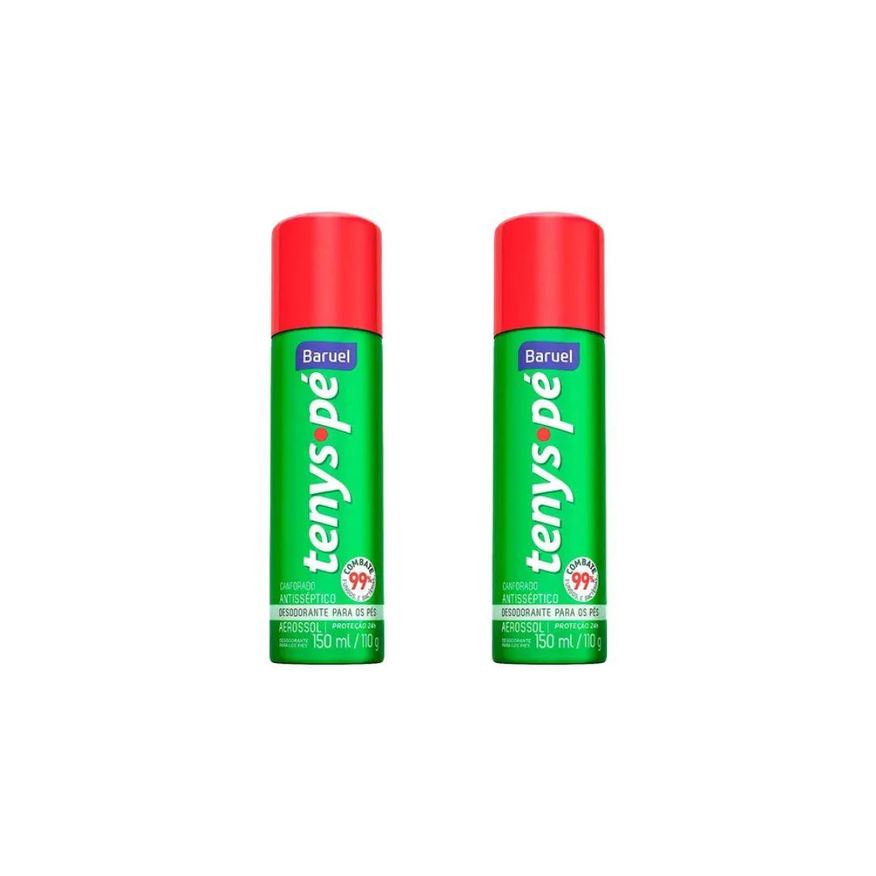 Pes Talco Tenys Pe Baruel Aerossol 150ml Canforado - Kit C / 2un