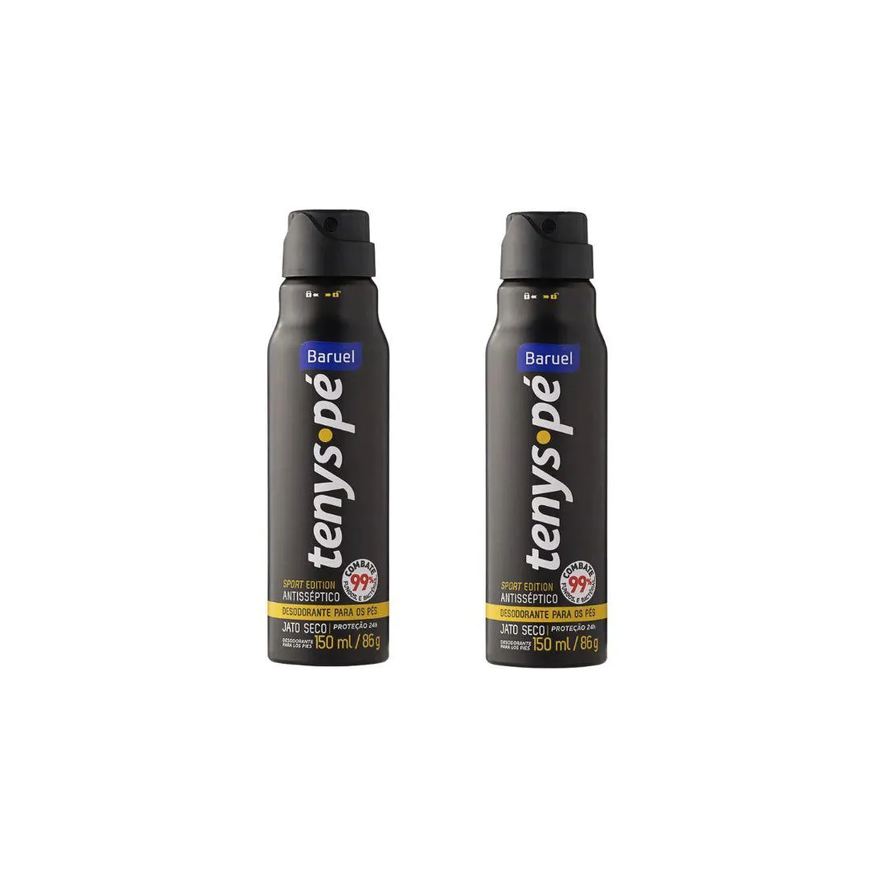 Pes Talco Tenys Pe Baruel Aerossol 150ml Seco Sport - Kit 2un