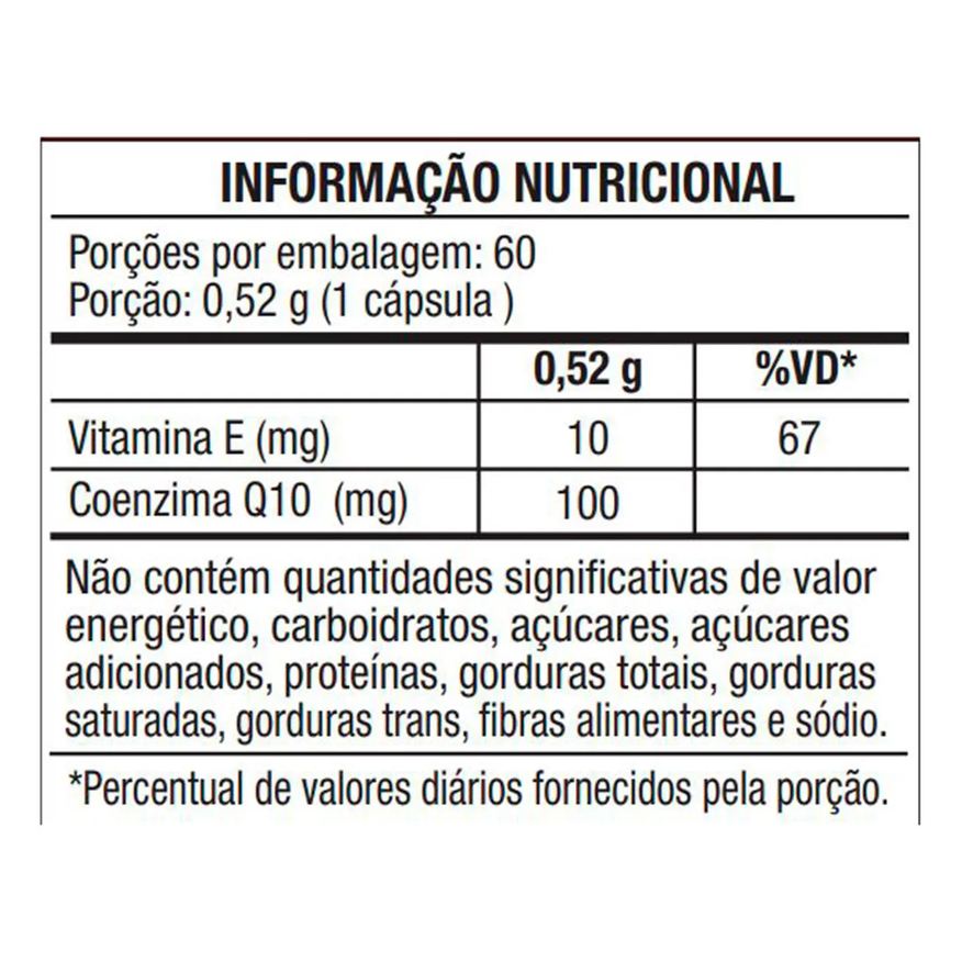 Q10 Coenzima 100mg + Vitamina E 10mg bwell 60 Cápsulas