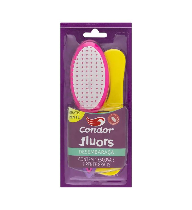 CONDOR KIT ESCOVA PARA CABELO FLUORS PENTE