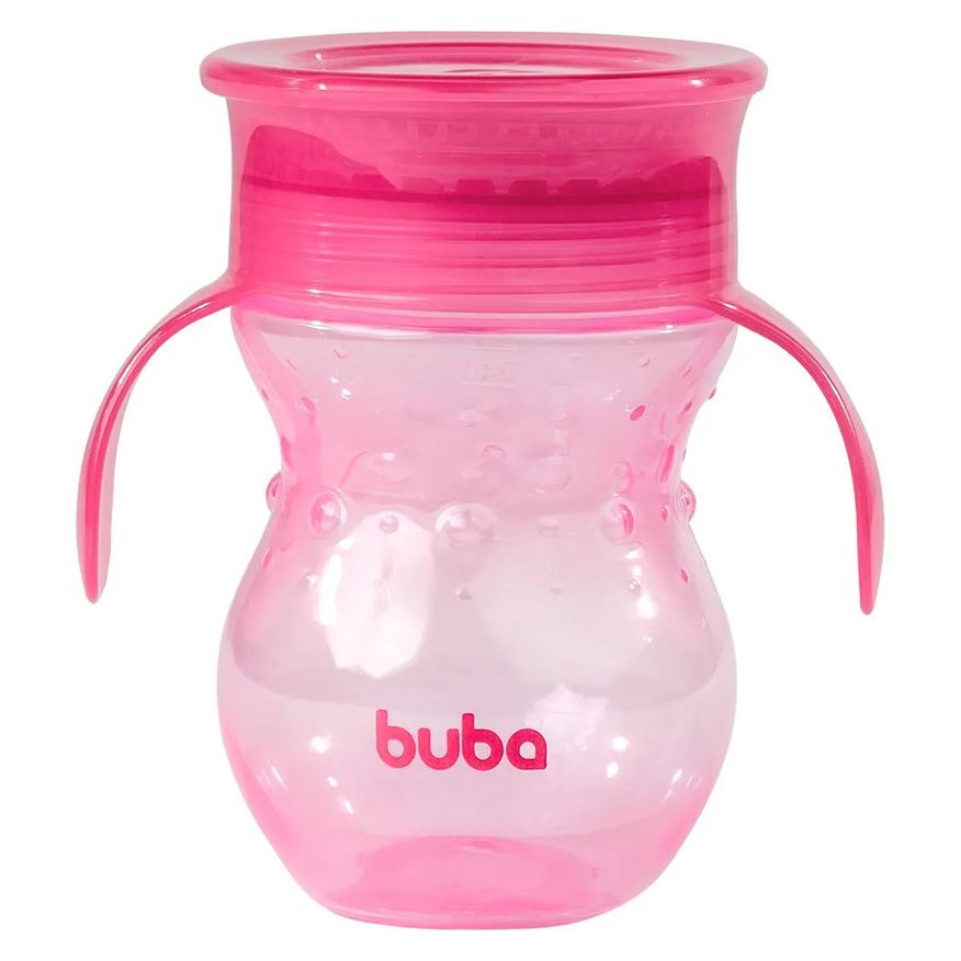 Buba Copo de Treinamento 360º com Alça Rosa