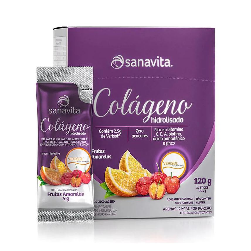 SANAVITA COLáGENO VERISOL FRUTAS AMARELAS 30 SACHêS