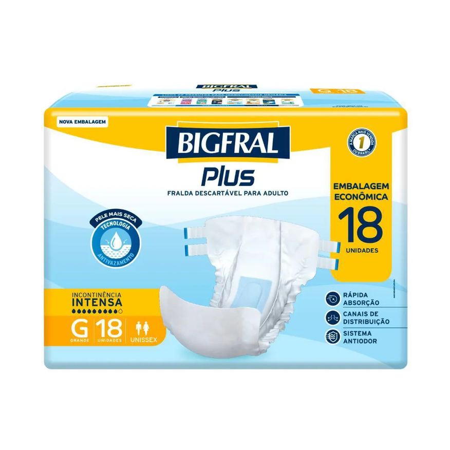 Bigfral Fralda Plus Econômica g 18 unidades