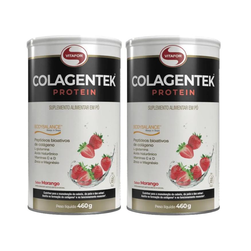 Vitafor Kit 2 Colagentek Protein Bodybalance Morango - 460g