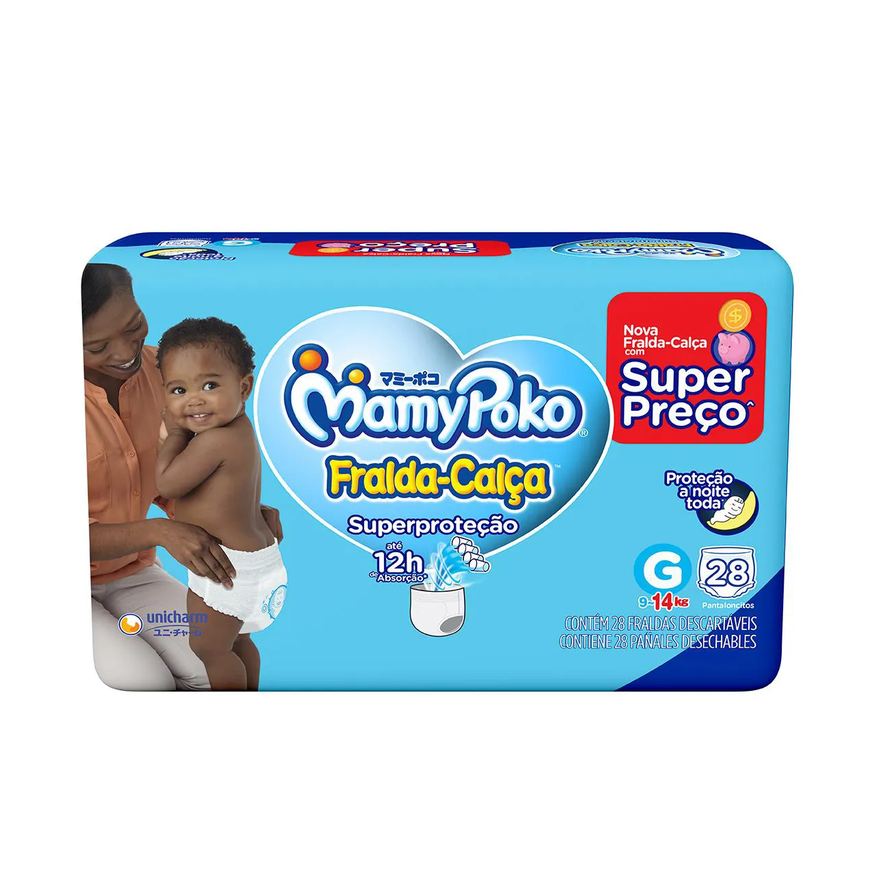 MamyPoko Fralda Calça Super Proteção G 28 unidades