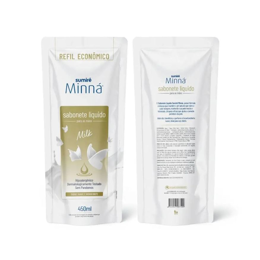 Líquido Sabonete Minná Mãos Sache Milk 450ml