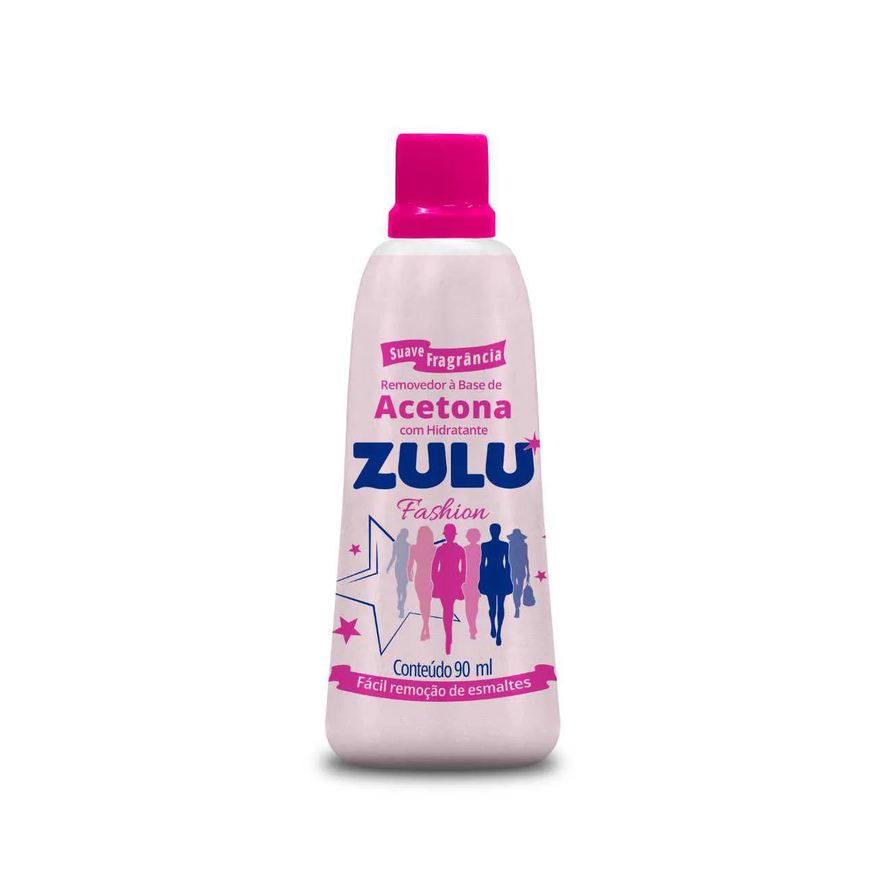 de Removedor Esmalte Zulu Fashion à Base de Acetona com Hidratante 90ml