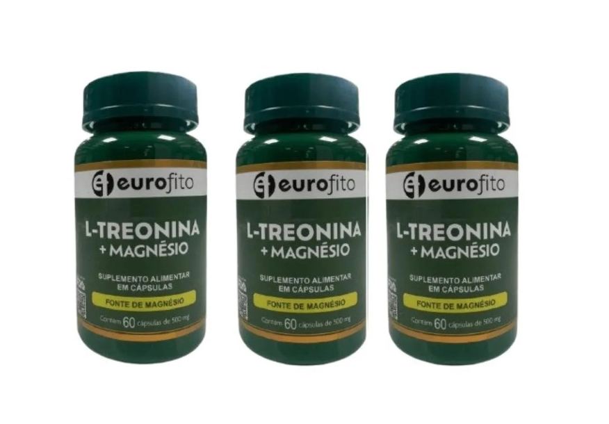 A2F Kit 3 Sup Alimentar L-treonina+magnesio 60 Cápsulas - Eurofito