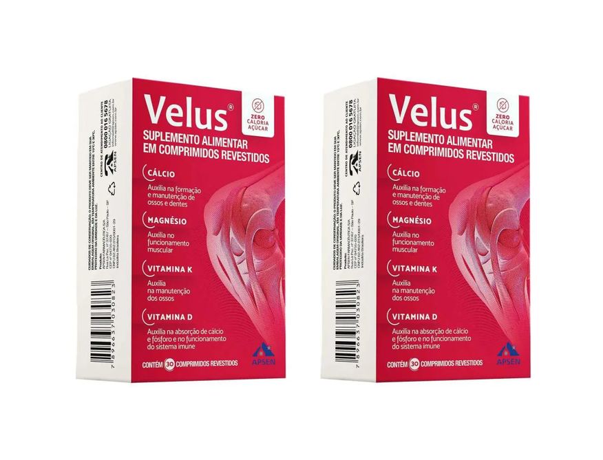 Apsen Kit 2 Suplemento Velus Cálcio Magnésio Vitamina D 30cp