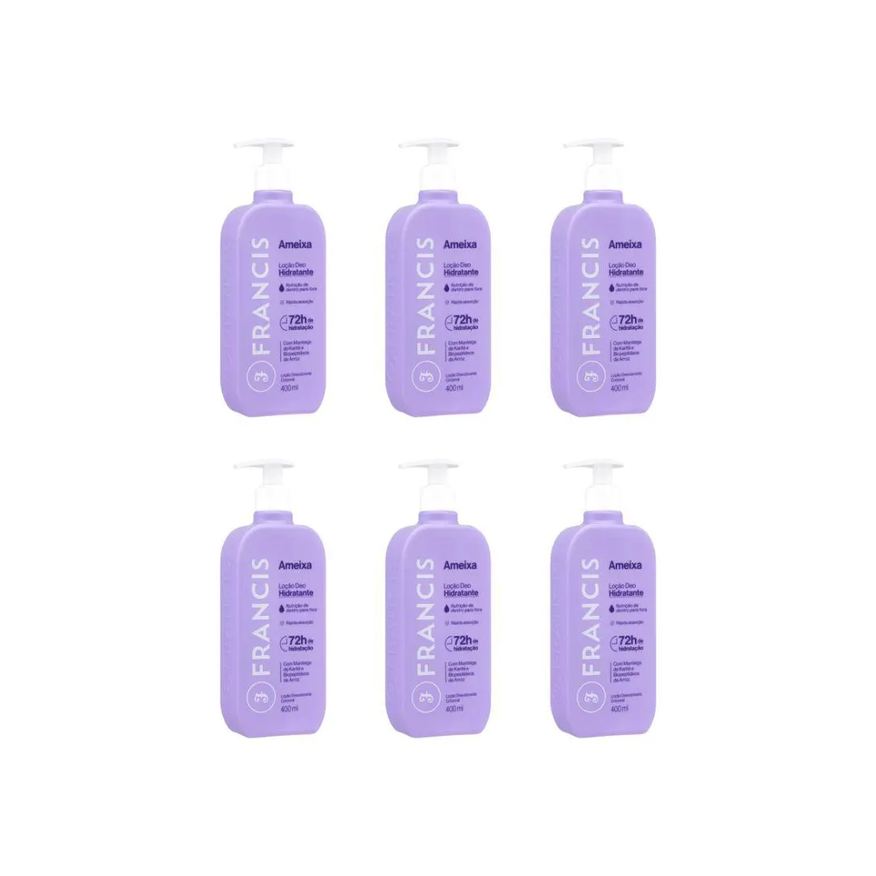 Francis Hidratante Corporal 400ml Ameixa Lilas - Kit com 6 unidades
