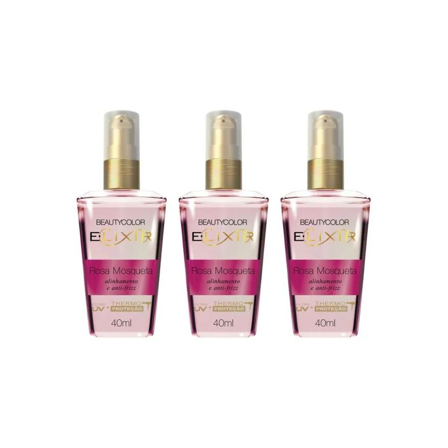 Beauty Color Oleo Capilar Elixir Rosa Mosqueta 40ml - Kit 3un