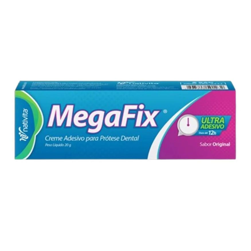 Nativita Megafix Fixador de Dentadura Fixaçao Duradoura 12 Horas 20g