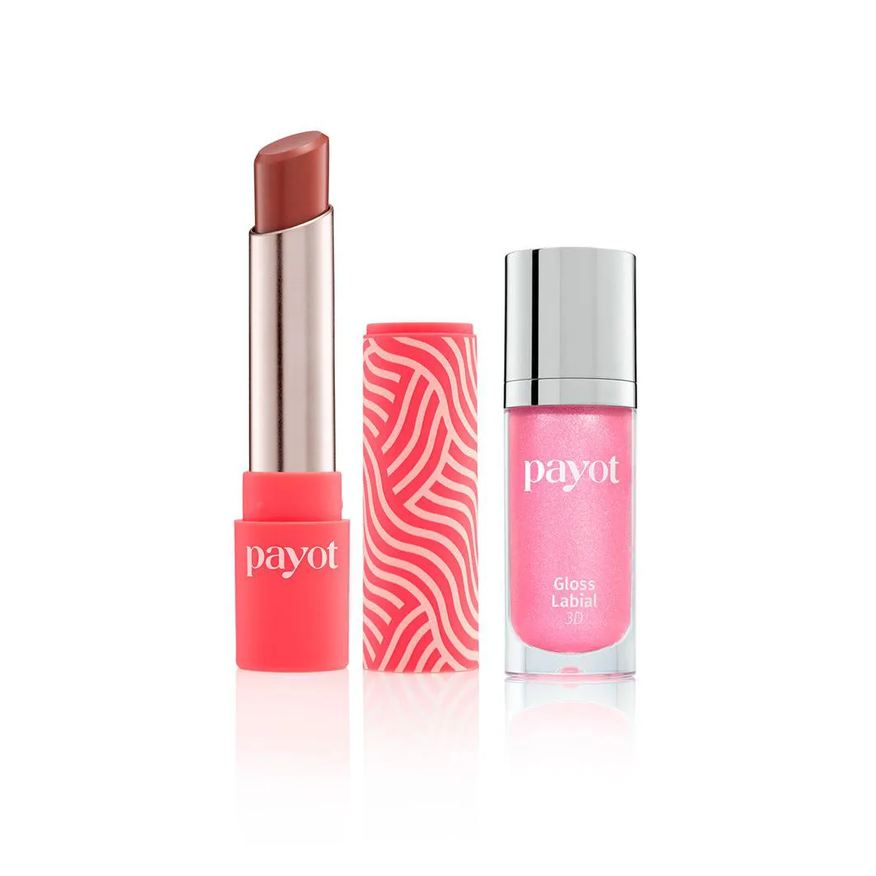 Payot Kit Lábios Chérie - Batom Matte Bombom + Gloss Labial 3d Algodão Doce 20