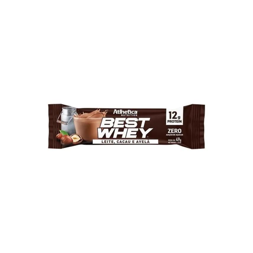 Atlhetica Nutrition Best Whey Bar (62g) - Sabor: Leite, Cacau e Avelã (49g)