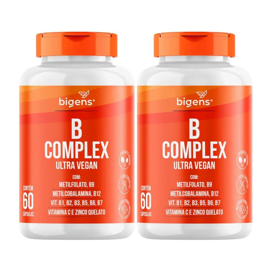 Bigens 2x Vitamina B Complex Ultra Vegan 60 Capsulas sem Sabor