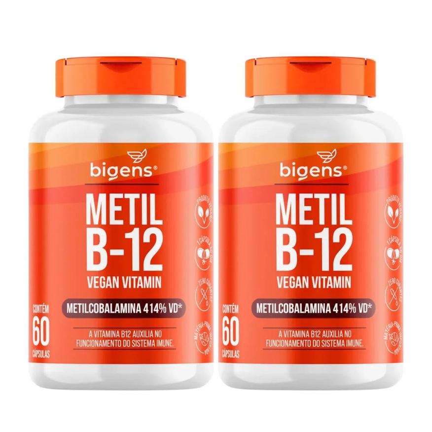 Bigens 2x Vitamina B12 Metilcobalamina Vegana 60 Capsulas sem Sabor