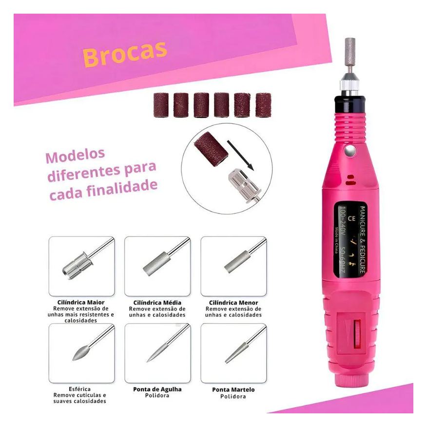 De Lixa Unha Elétrica Profissional Motor Bivolt