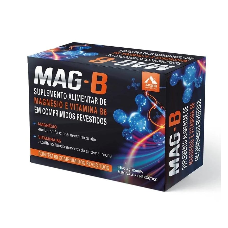 Apsen Suplemento Mag B Magnésio + Vitamina B6 60cps