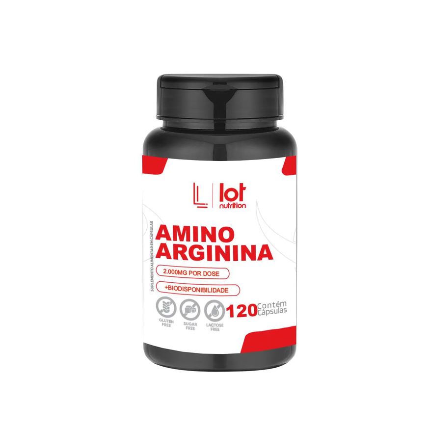 Lot Nutrition Arginina 2000mg 120 cápsulas Vasodilatação Força Muscular