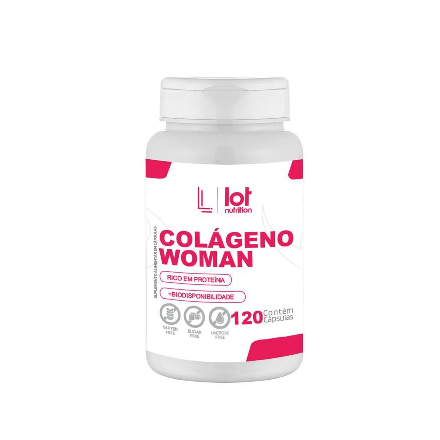 Lot Nutrition Colágeno Woman 120 cápsulas Cabelos Fortes Unhas Pele Saudável