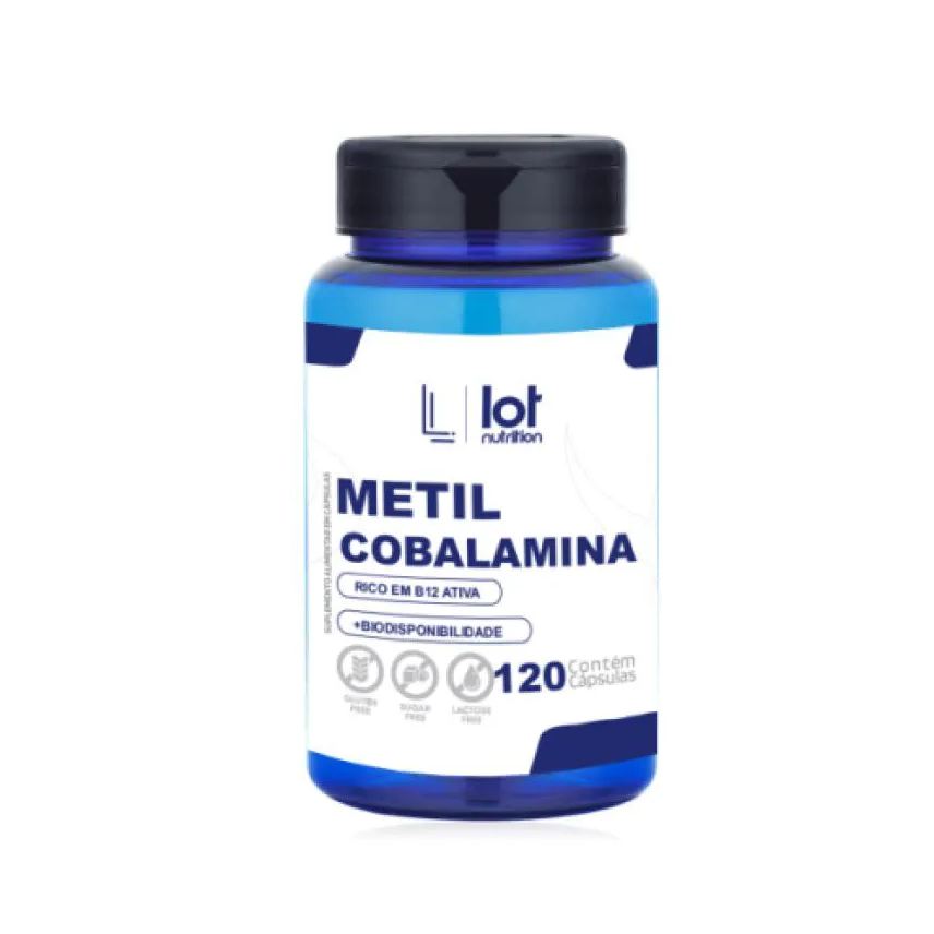 Lot Nutrition Metilcobalamina 120 cápsulas B12 Ativa Energia Sistema Nervoso