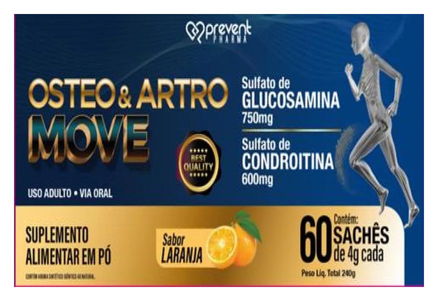 Prevent Pharma Osteo Artro Move Condro Gluco 60sache Laranja Prevent