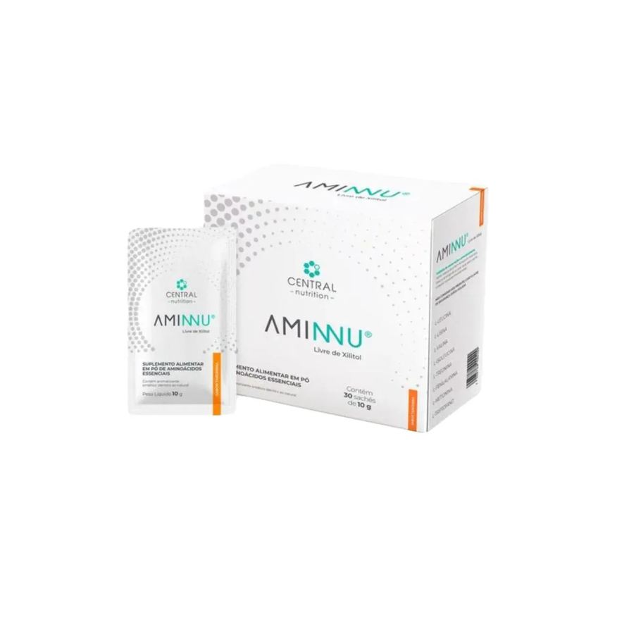 Central Nutrition Aminnu sem Xilitol - 30 Sachês - Tangerina